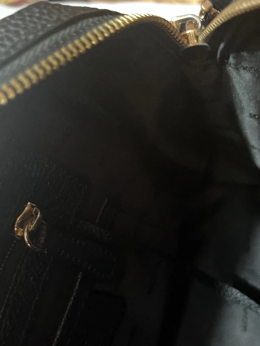 MICHAEL KORS Black Leather Satchel with Gold Hardware